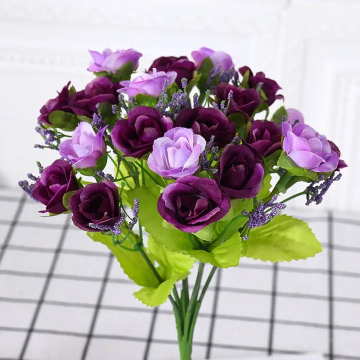 Zora 7 Fork Spring Color 21 Head Diamond Artificial Rose Flower