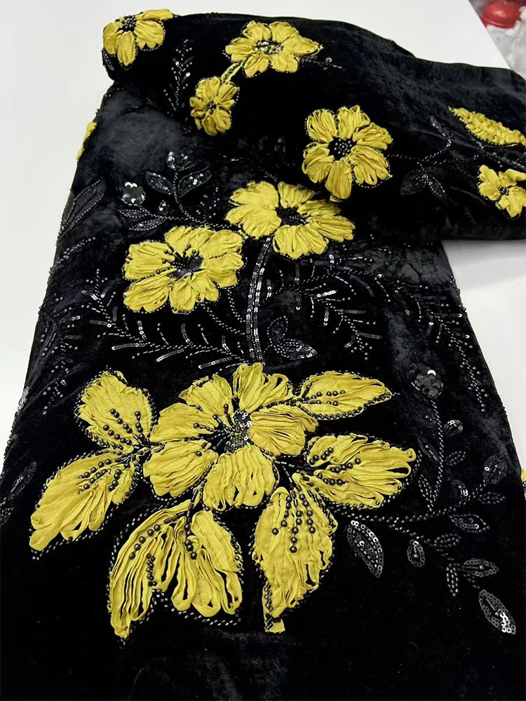 5 YARDS / 7 COLORS / Bellamira Beaded Embroidery Bridal Mesh Lace Fabric