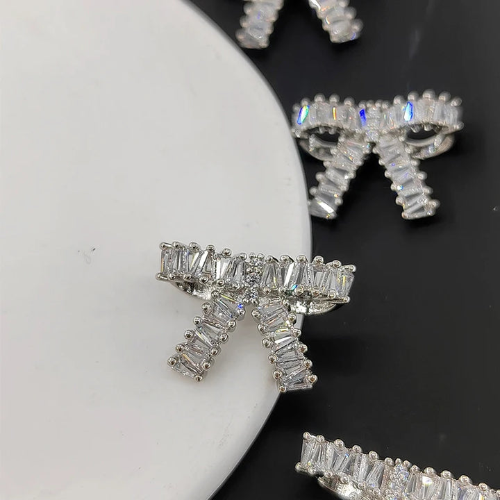 Xiare 22MM Rhinestone Cubic Bow Buttons - 2 PC