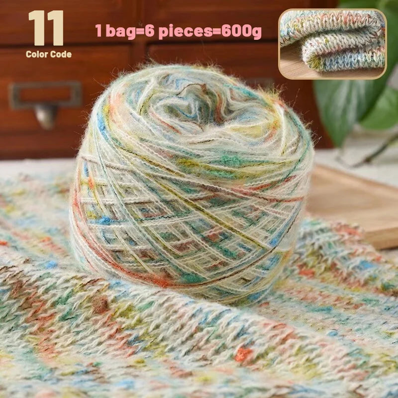 600g Colorful Dot Rainbow Soft Yarn