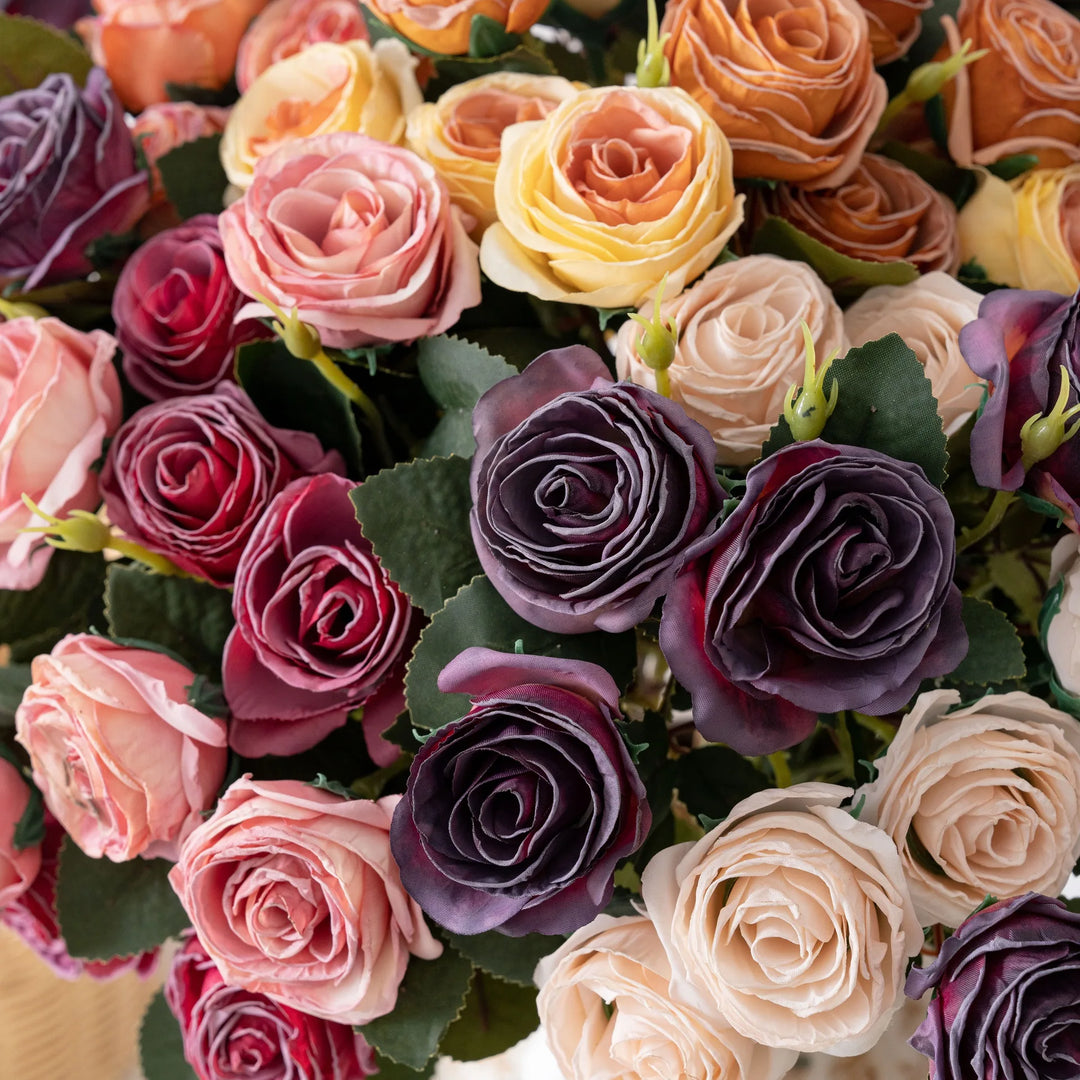 Brio 17 Inch Artificial Burnt Edge Rose Bouquet