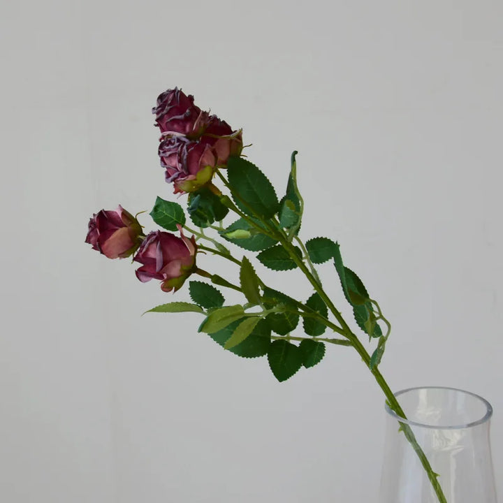 Serein 17 inch 5 Head Vintage Faux Rose Flower