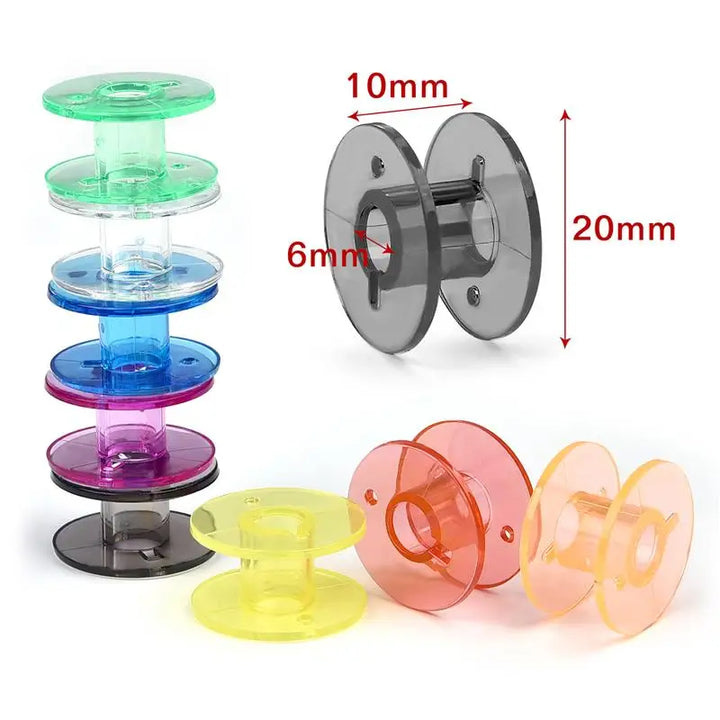 10 PC / Transparent Multicolor Sewing Bobbins