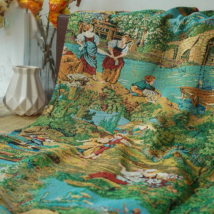 Moorland Oil Painting Style Thick Yarn Dyed Chenille Fabric