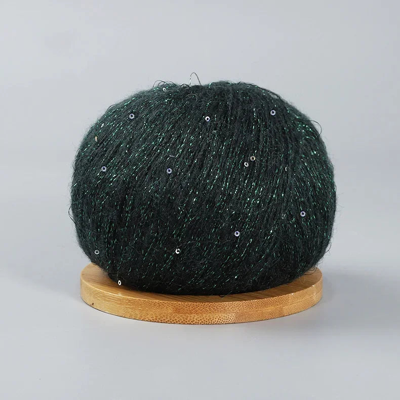50g Lace  Mohair Yarn with Sequins