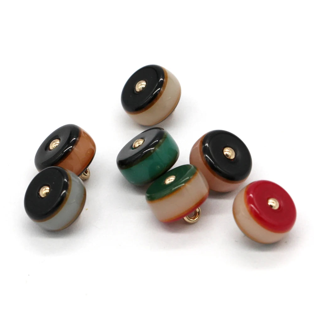 Woxo 10mm Multicolor Round Resin Button - 10 PC