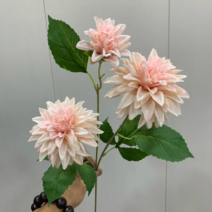 Fake Dahlia Flower with 3 Blooms