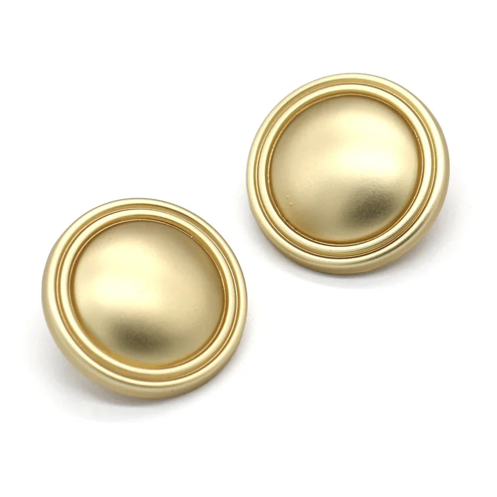 Dsoii 15/18/20/23mm Round Gold Metal Button - 6 PC