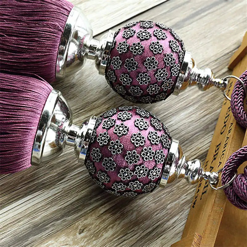 2 PC Eloure Curtain Tassel Fringe Tiebacks