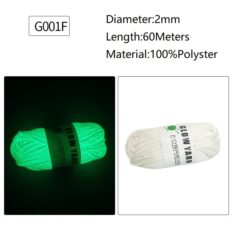 2mm 4mm Luminous Yarn Glow in the Dark Yarn