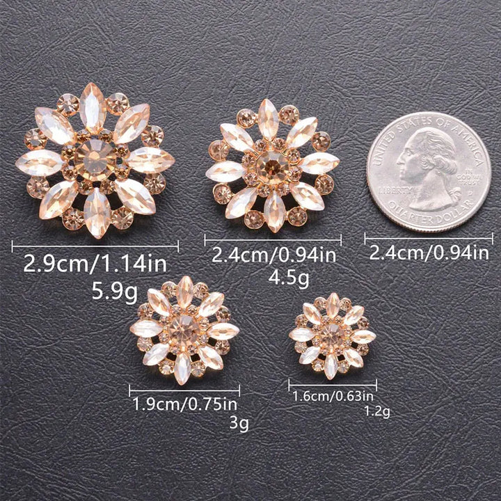 5 PC / Esoic Rhinestone Buttons