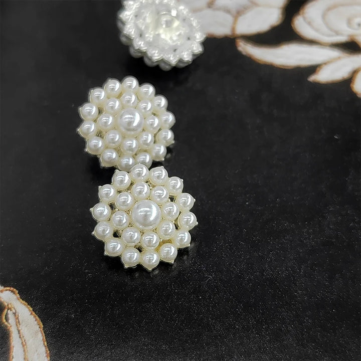 Opowal 18/23MM Shell Pearl Beaded Button - 6 PC
