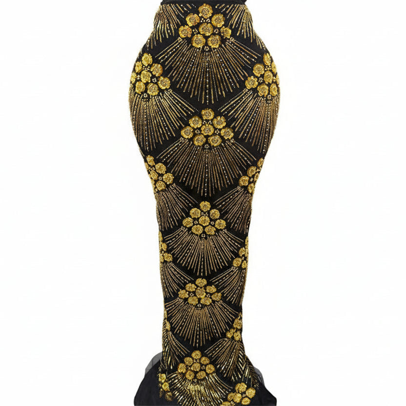 5 YARDS / 7 COLORS / Rosalind Beaded Embroidery Bridal Mesh Lace Fabric