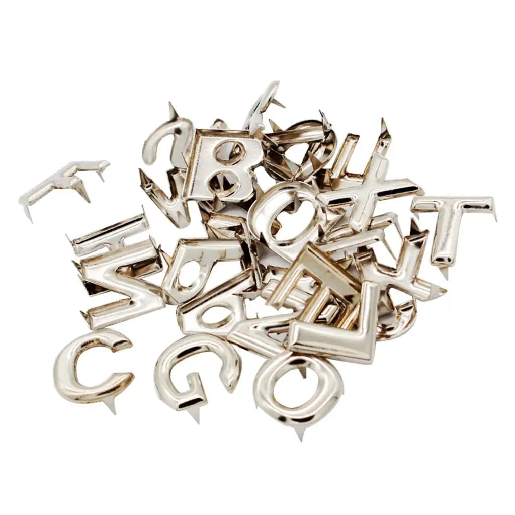 26Pcs English Letters A-Z Claw Nails Punk Rivets Stud Shoes Bags Accessories