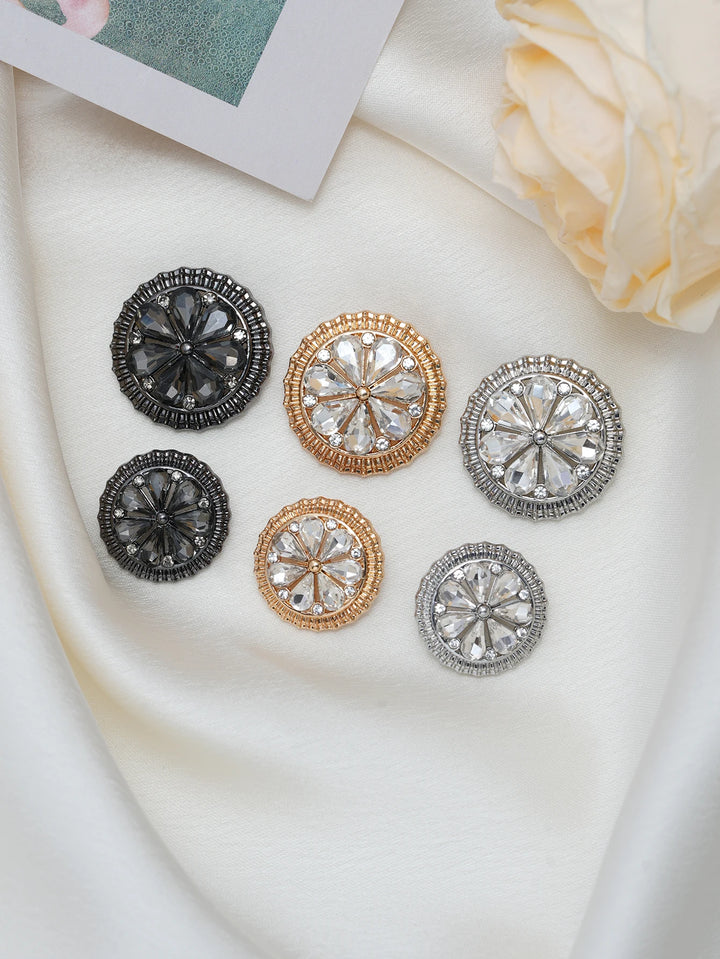 4 PC / Heim Rhinestone Buttons