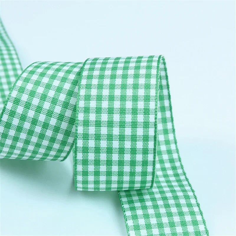 5 Yards / Lattice Plaid Gift Wrapping Polyester Ribbon