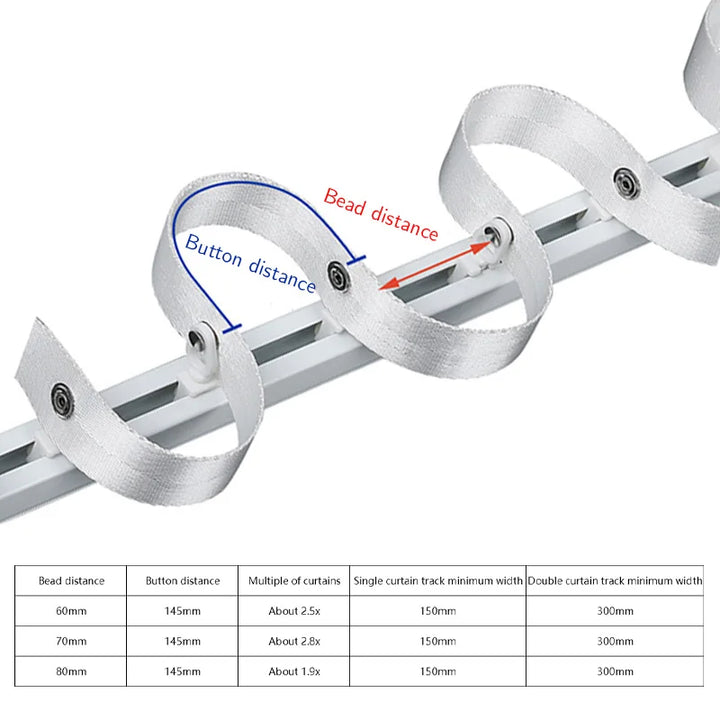 10 Meter / Ripplefold S-Fold Wave Curtain Heading Tape