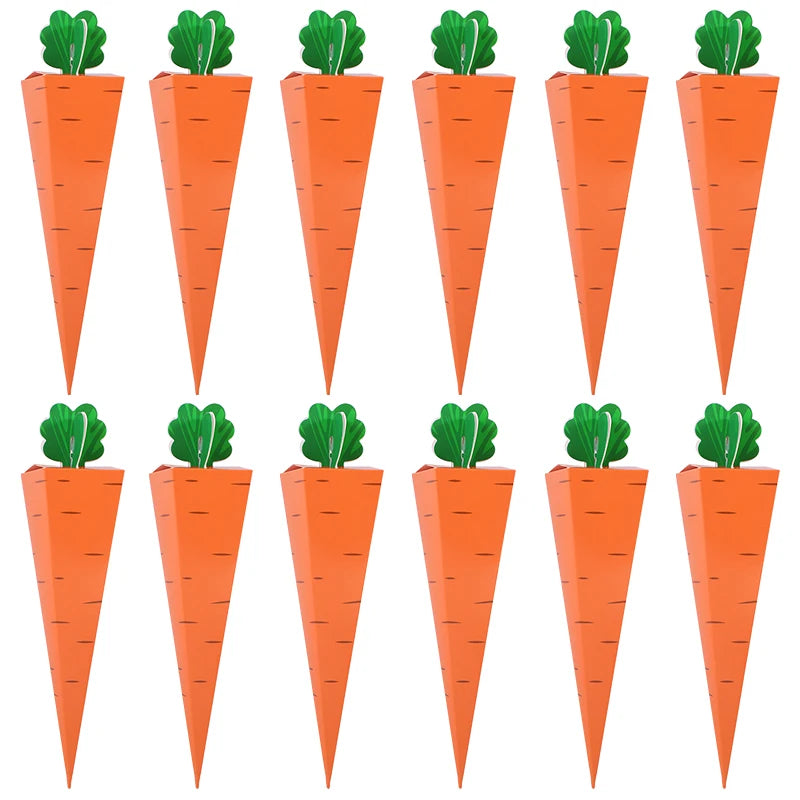 Easter Carrot Paper Candy Gift Box / 12PC