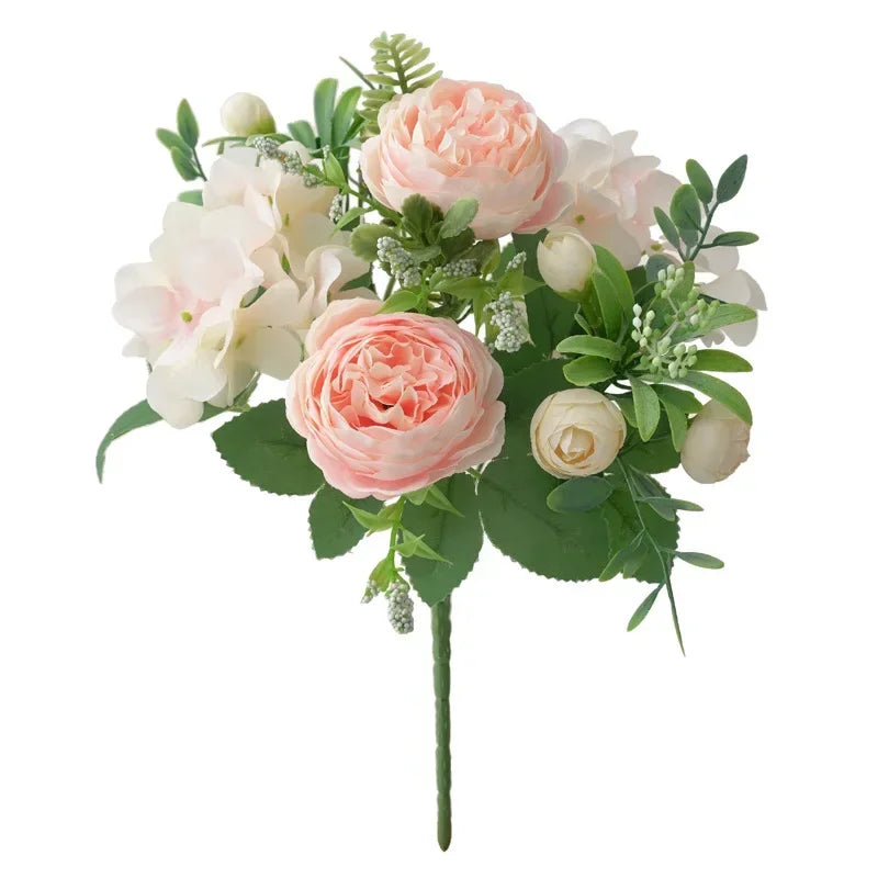 Faux Hydrangea Peony Flower Bundle