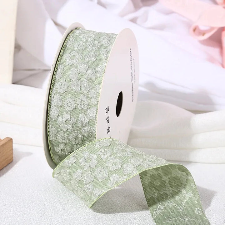 10 Yards / 3D Flower Wrinkle Embossment Ribbon