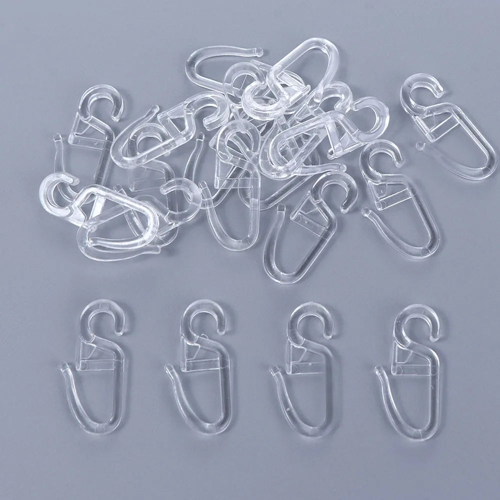 20 PC / Plastic Drapery Curtain Hooks