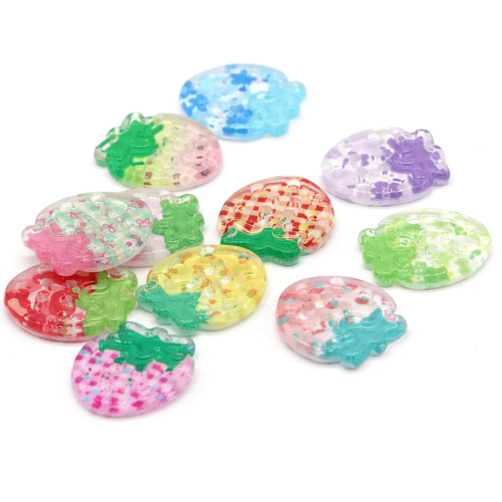 Strawberry 24mm Cute Plastic Button - 10 PC