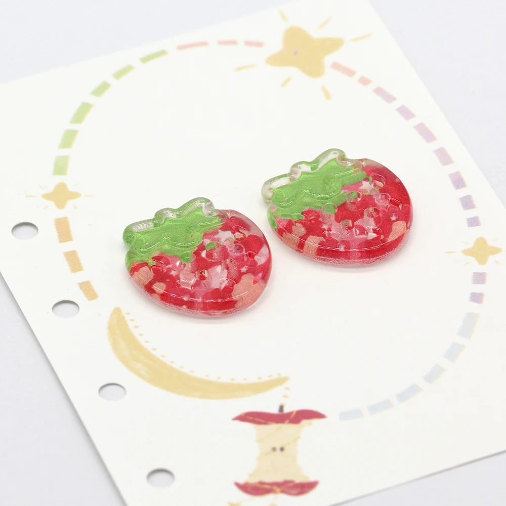 Strawberry 24mm Cute Plastic Button - 10 PC