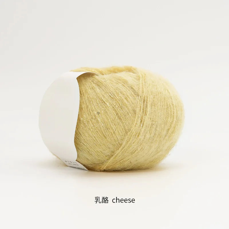50g Golden Sequined Mohair Yarn