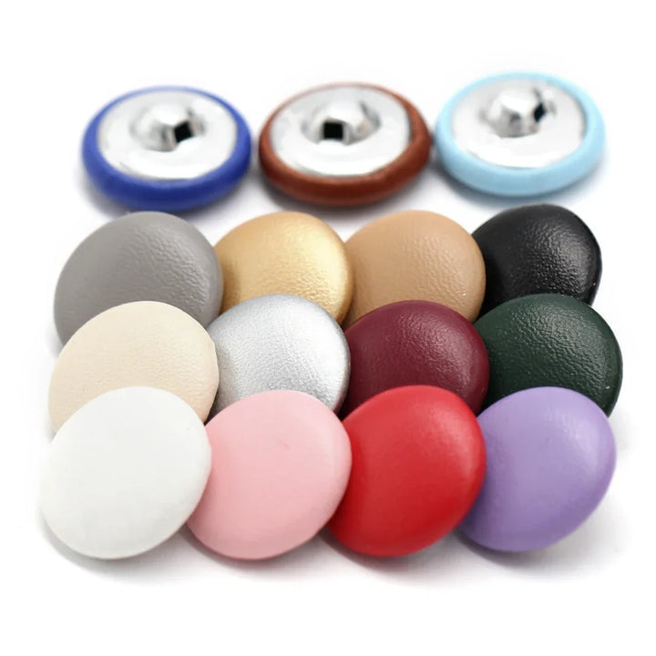 Retson 11/15/20/25/30mm Leather Covered Button - 10 PC