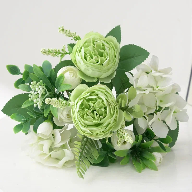 Faux Hydrangea Peony Flower Bundle