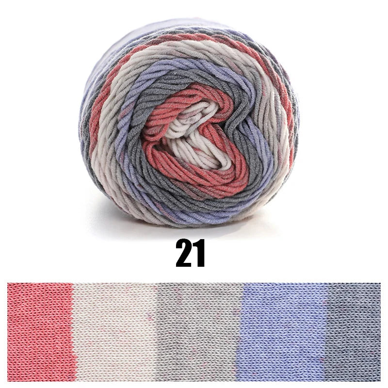 100g Ball Rainbow Cotton Yarn