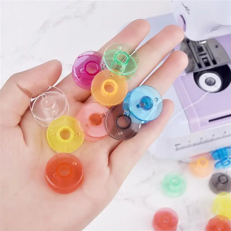 10 PC / Transparent Multicolor Sewing Bobbins