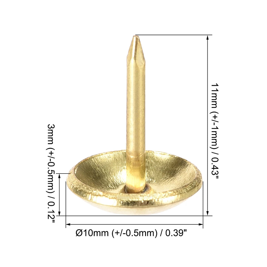 50PC Gold Round Dome Upholstery Nails