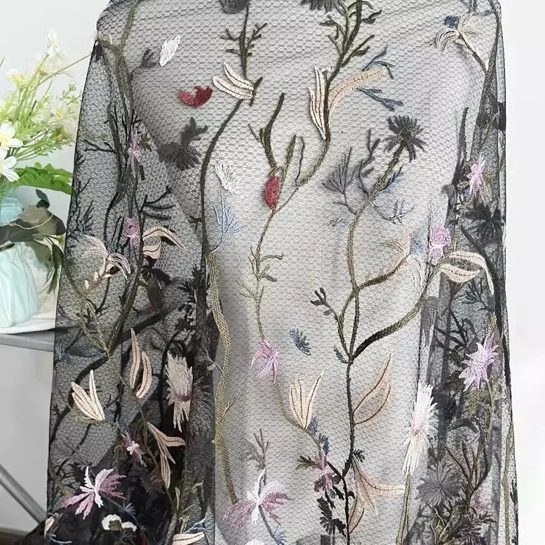 Menaloss Embroidery Tulle Lace Fabric