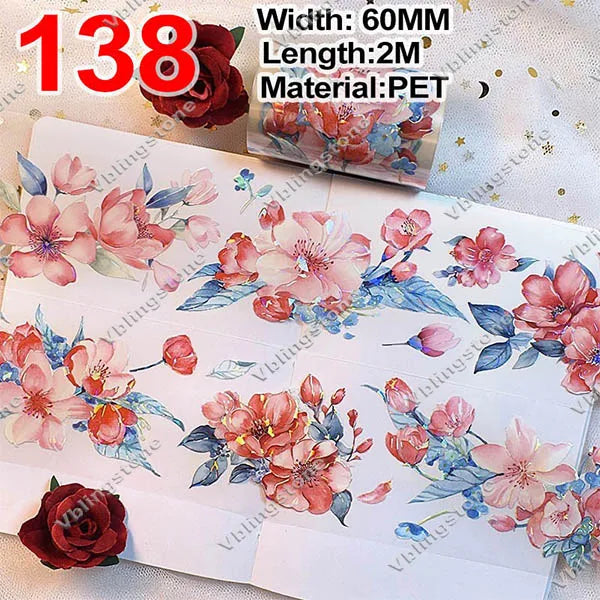 2 Meter / Flower PET Washi Tape