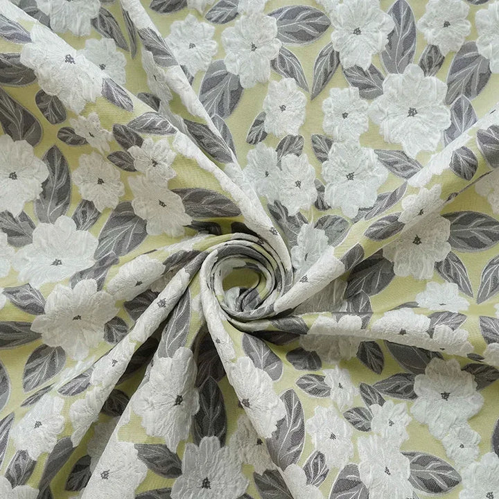 Locke Leaf Flowe Yarn Dyed Jacquard Fabric