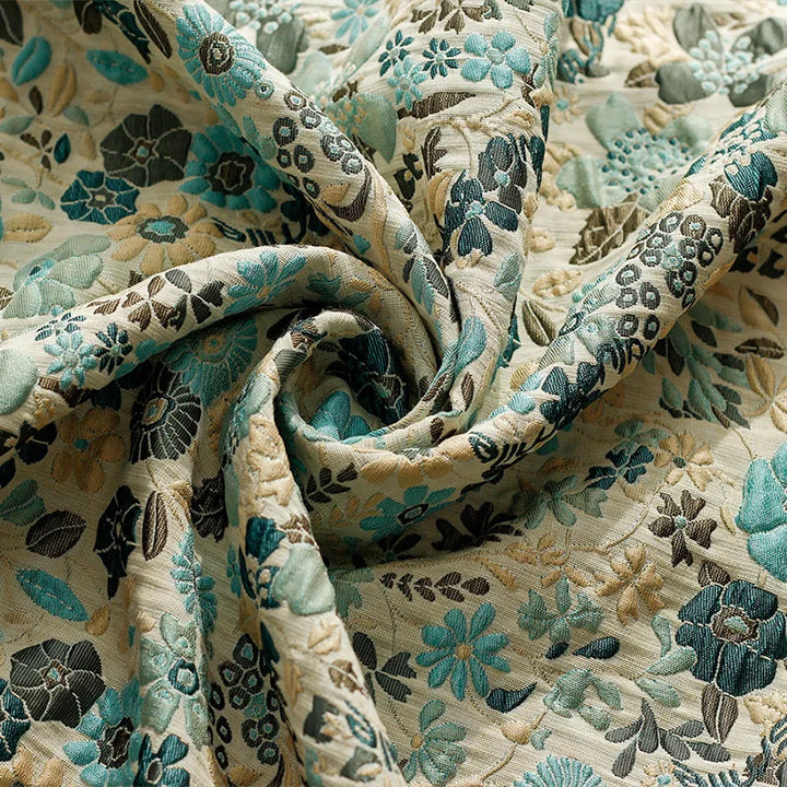 Sona Floral Yarn Dyed Embossed Jacquard Fabric