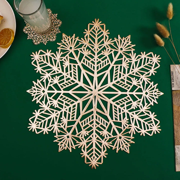 Coaster Set of 4 Christmas Snowflake Placemats