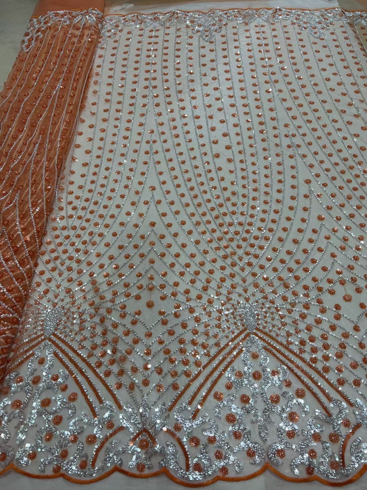 5 YARD / 8 COLORI / Tessuto per abiti da cerimonia nuziale in pizzo scintillante con ricamo di perline e paillettes Simon
