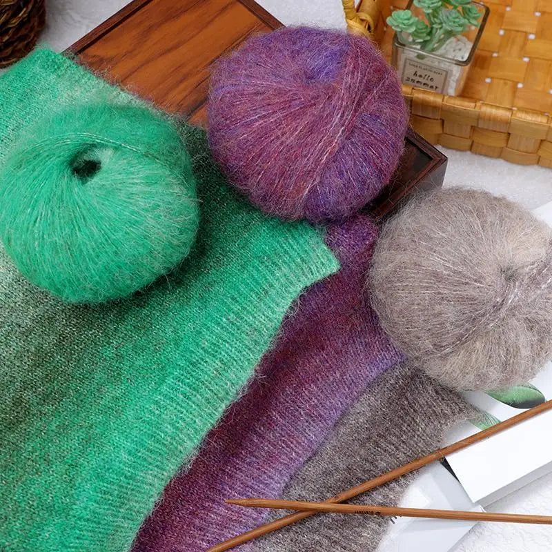 250g/set Colorful Mohair Yarn for Hand Knitting