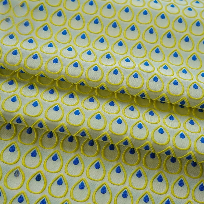 Fabian 3D Midcentury Bright Yellow Jacquard Fabric