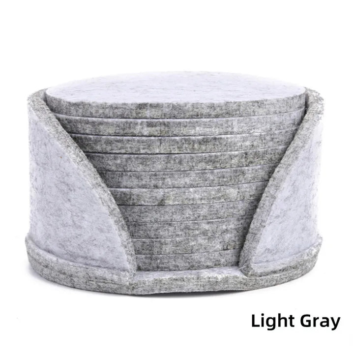 11pcs Round Felt Coaster Dining Table Protector Heat Resistant Pad