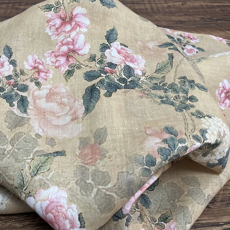 Inci Floral Cotton Linen Fabric