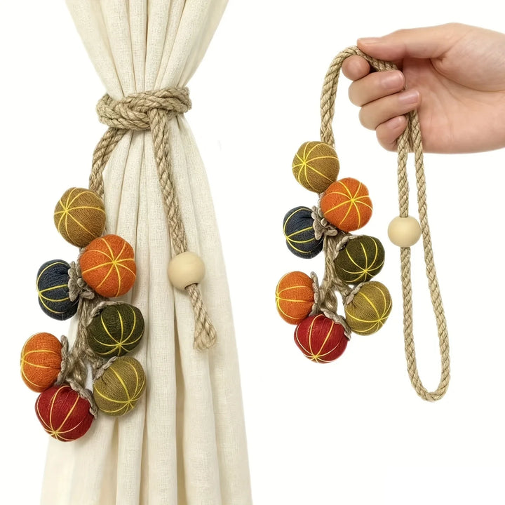 2 PC Zavelle Pumpkin-String Curtain Decorative Tie