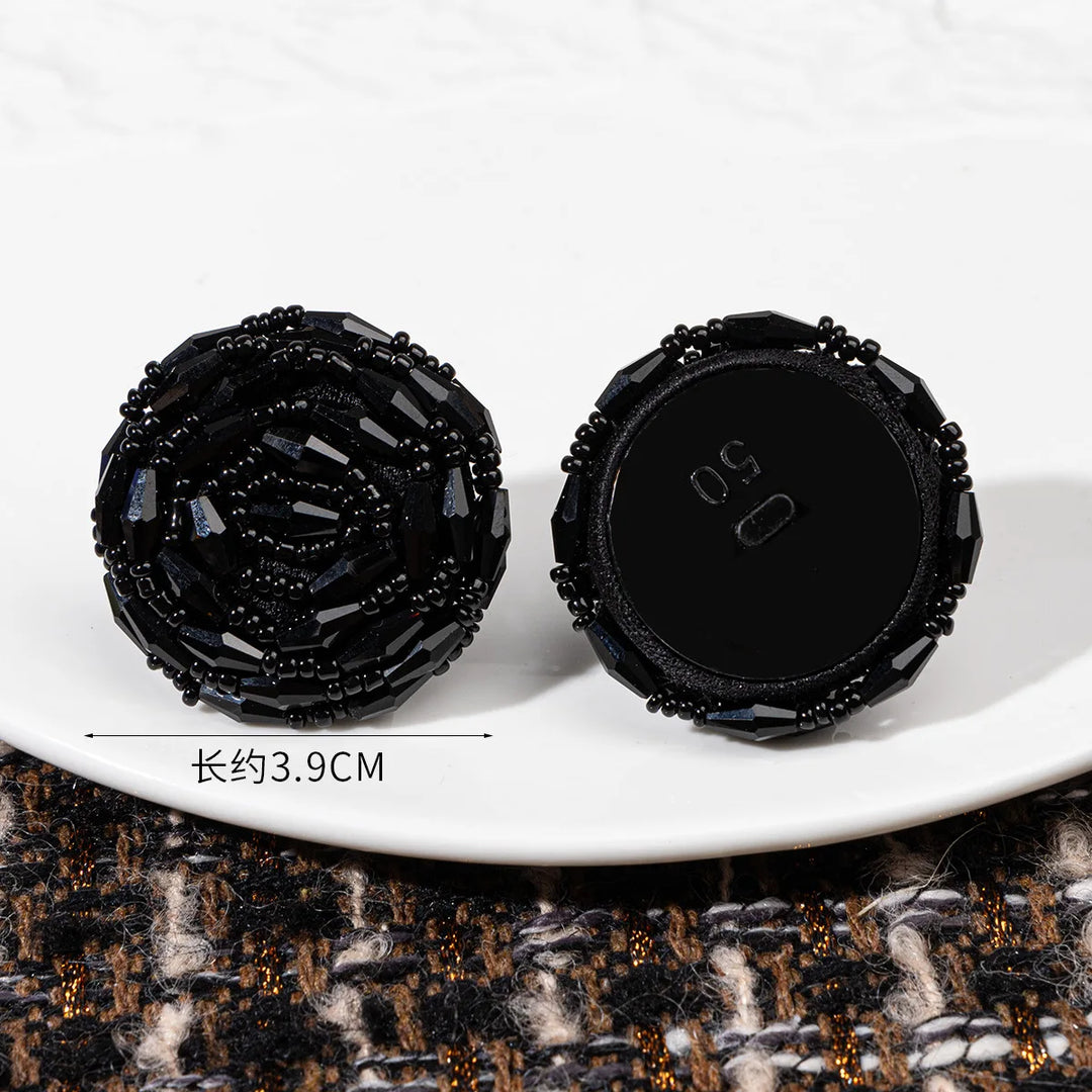 Aqoe 34/39mm Black Bead Button - 3 PC