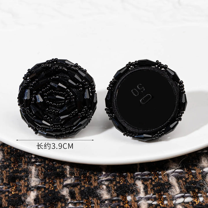 Aqoe 34/39mm Black Bead Button - 3 PC