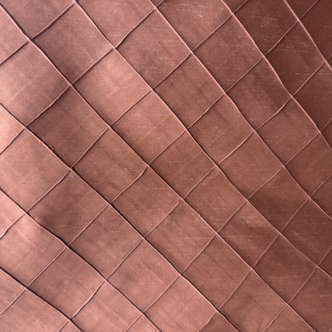 Tirelle Solid Quilted Small Diamond Silk Fabric in Barnacle