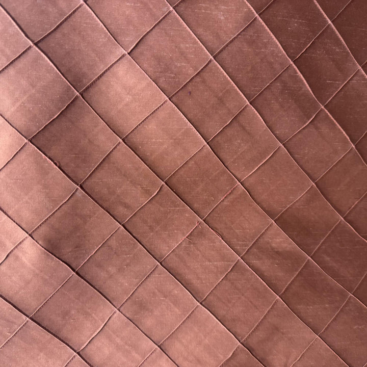 Tirelle Solid Quilted Small Diamond Silk Fabric in Barnacle