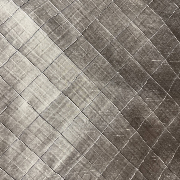 Tirelle Solid Quilted Small Diamond Silk Fabric in Bronze