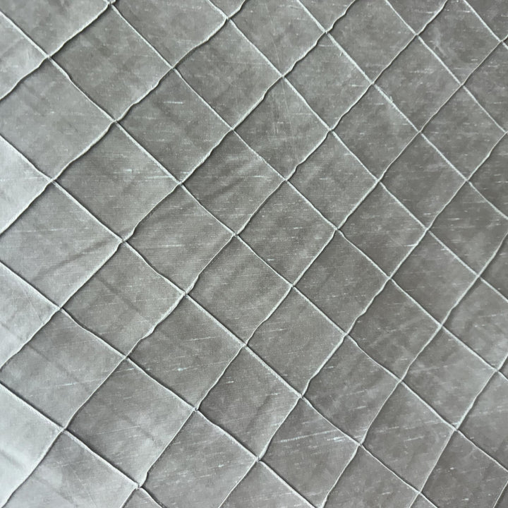 Tirelle Solid Quilted Small Diamond Silk Fabric in Jade